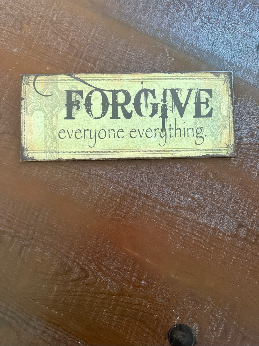 Hobby Lobby Wood Quote Wall Plaque "Forgive Everyone Everything"